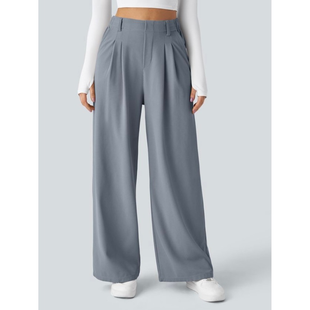 NEW Halara Flex High Waisted Pocket Wide Leg Waffle Work Pants Medium NWT
